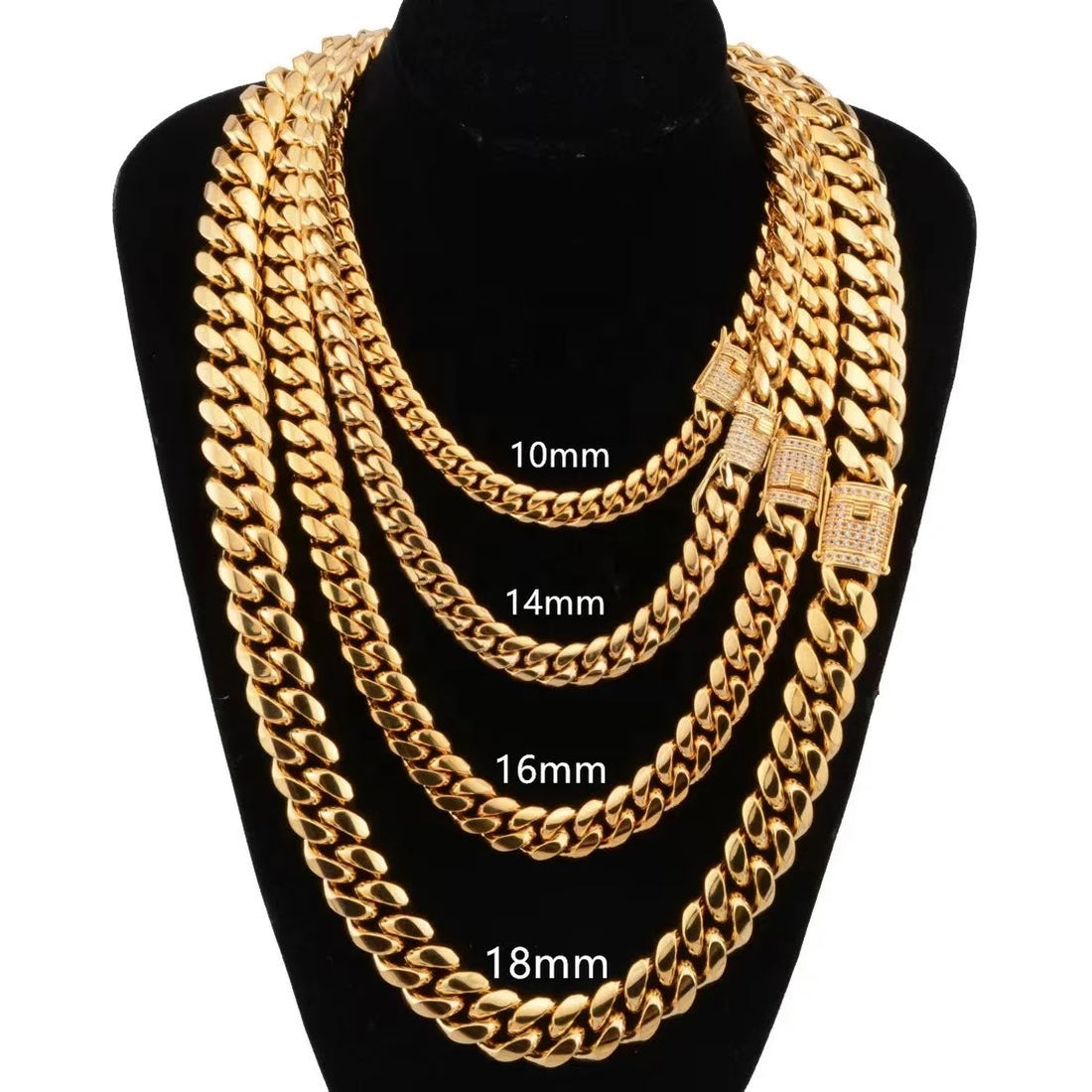 6-18MM CUBAN CHAIN 18K GOLD